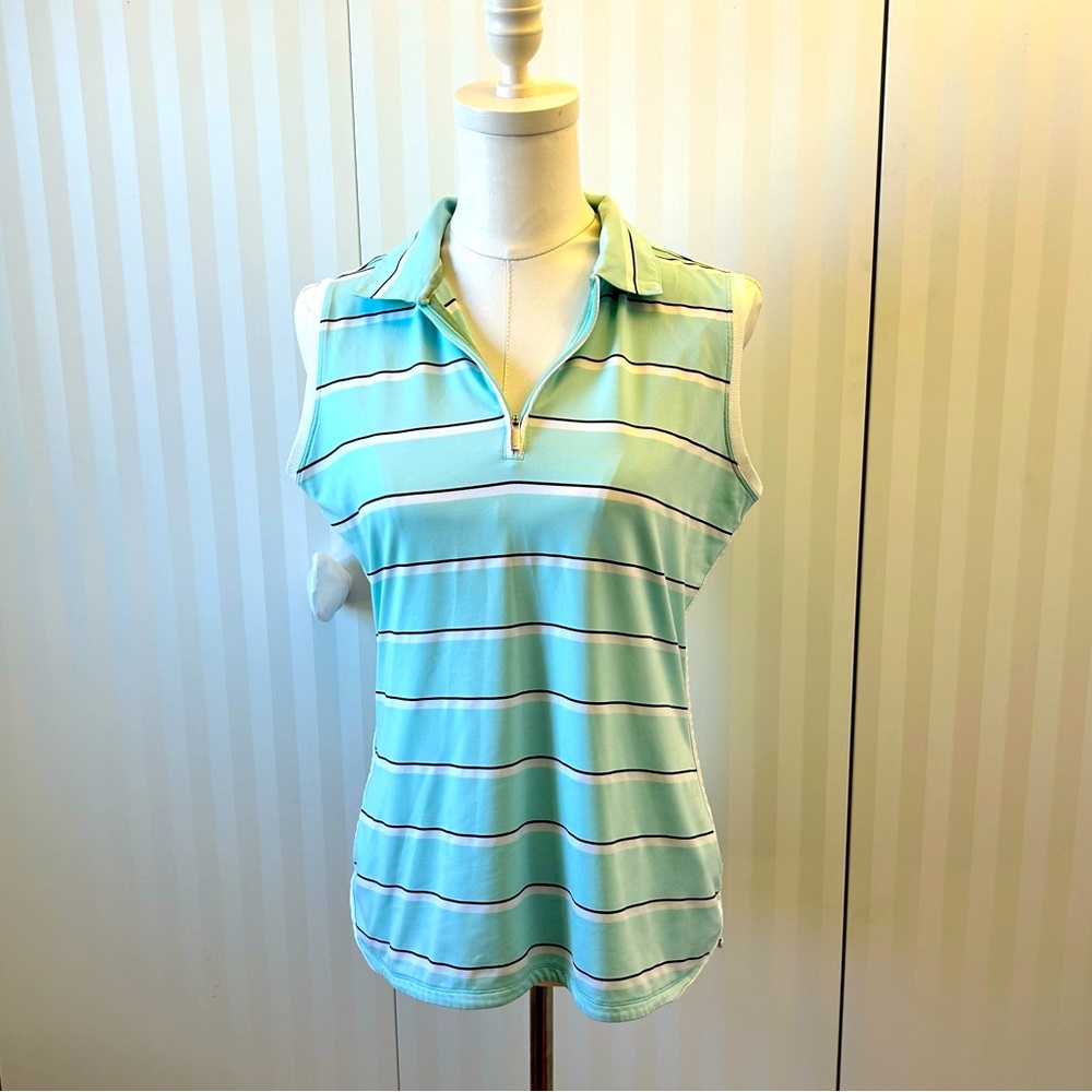 Nike green white gray golf short sleeve polo tour performance Dri-Fit Size M
